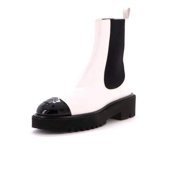 Chanel Shoes - Chanel Women's CC Cap Toe Chelsea Boots Leather with Patent